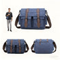 Navy Black Blue Canvas Messenger Bag Travel Bag High-Quality Bag Adjustable Strap Multiple