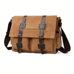 Navy Black Blue Canvas Messenger Bag Travel Bag High-Quality Bag Adjustable Strap Multiple