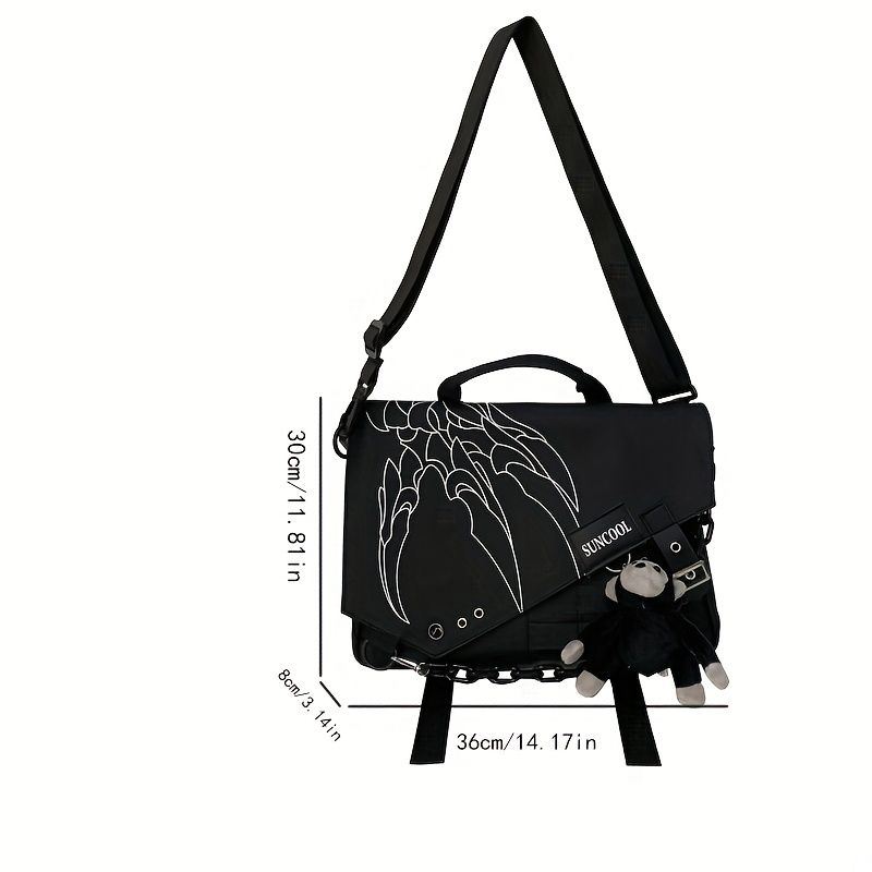 Black Trendy Cross-Body Backpack High-Quality Backpack Travel Backpack Daily Use