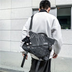 Gray Black Cross-Body Backpack Travel Backpack Fashionable Backpack High-Quality Backpack