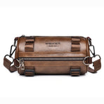 Brown Unisex Cross-Body Bag Travel Bag Leather-Like Bag Adjustable Strap Bag