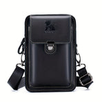 Black brown Leather Cross-Body Bag Genuine Leather Travel Bag Compact Crossbody Purse