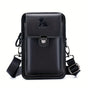Black brown Leather Cross-Body Bag Genuine Leather Travel Bag Compact Crossbody Purse