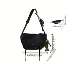 Black Gray Cross Body Bag Travel Bag Trendy Bag Hanging Accessory Durable Bag Spacious Bag