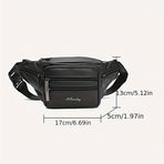 Brown Gray Leather Fanny Pack Travel Waist Bag Unisex Belt Bag Premium Leather Pouch