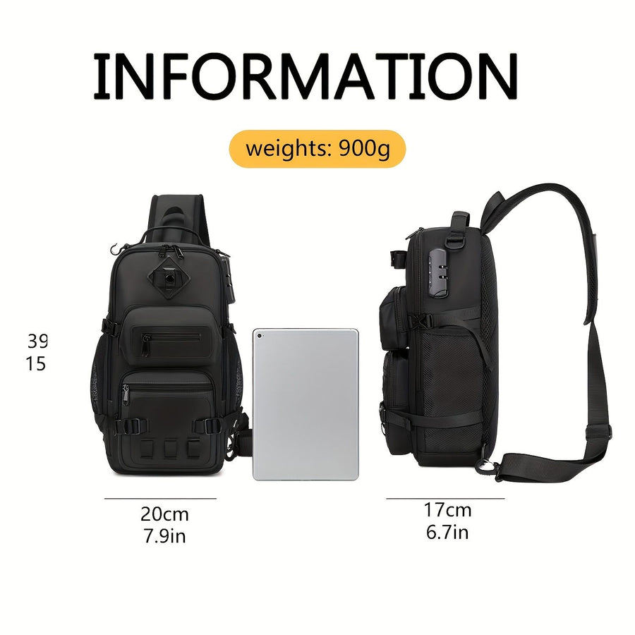 Gray Anti-Theft Backpack Waterproof Backpack Sling Backpack Travel Backpack