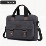 Brown Navy Canvas Laptop Backpack Travel Backpack Durable Laptop Bag Stylish School
