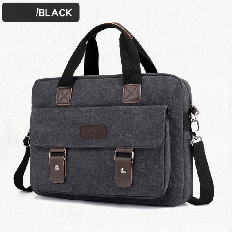 Brown Navy Canvas Laptop Backpack Travel Backpack Durable Laptop Bag Stylish School