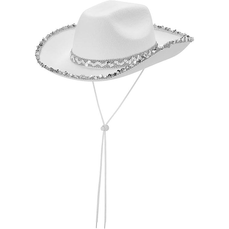 Bachelorette Party Hats Bachelor Party Hats Cowboy Hats White Pink Black Hats - Black - Size m