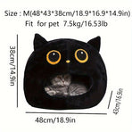 Black White cat bed, cat-shaped bed, cat furniture, cat hideaway, pet comfort, cat cave bed, cozy cat bed, cute cat bed, Australian pet products, cat