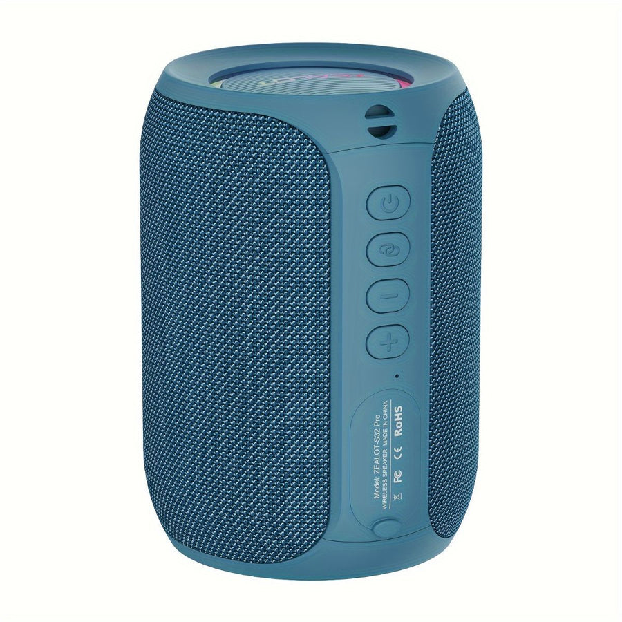 Portable Bluetooth Speaker Compact Speaker High-Quality Sound Long Battery Life - Blue - Size 90-93-128mm