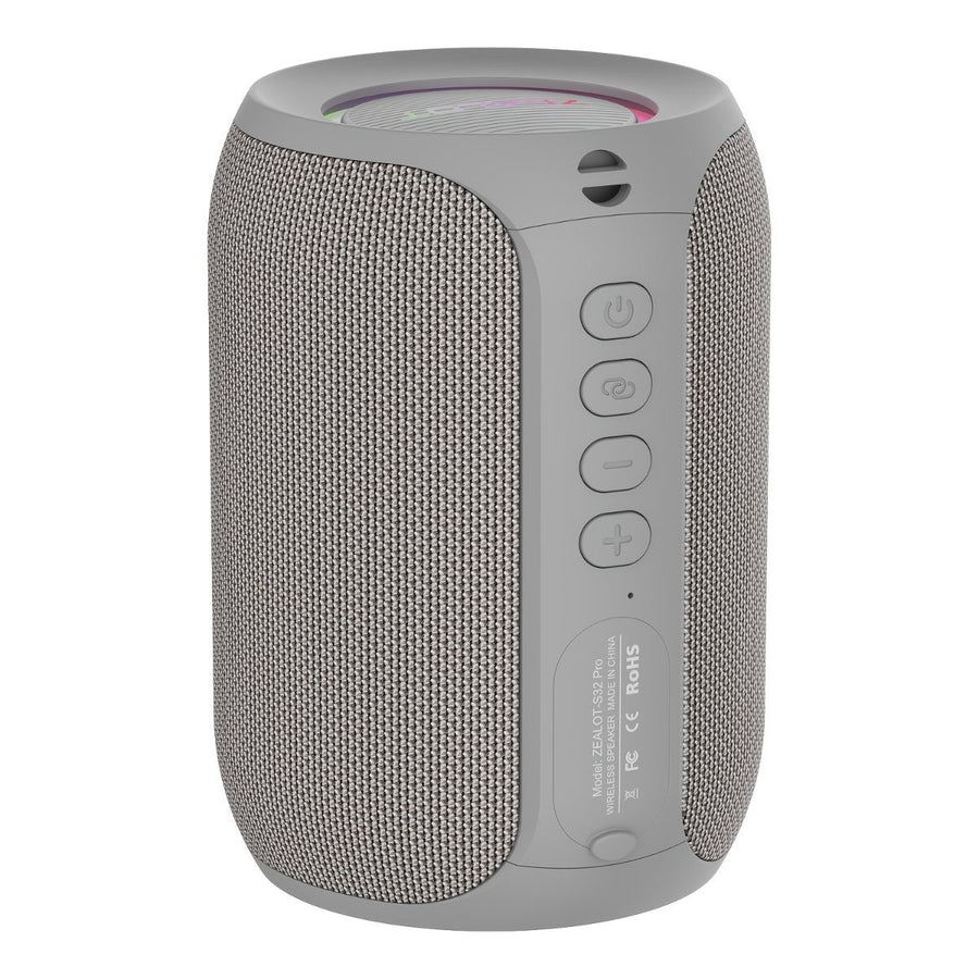 Portable Bluetooth Speaker Compact Speaker High-Quality Sound Long Battery Life - Gray - Size 90-93-128mm
