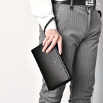 Men'S Leather Clutch Bag Men'S Accessories High-Quality Leather Stylish Clutch - Black - Size 23-4-14
