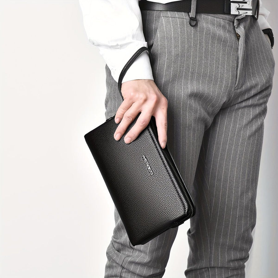 Men'S Leather Clutch Bag Men'S Accessories High-Quality Leather Stylish Clutch - Black - Size 23-4-14