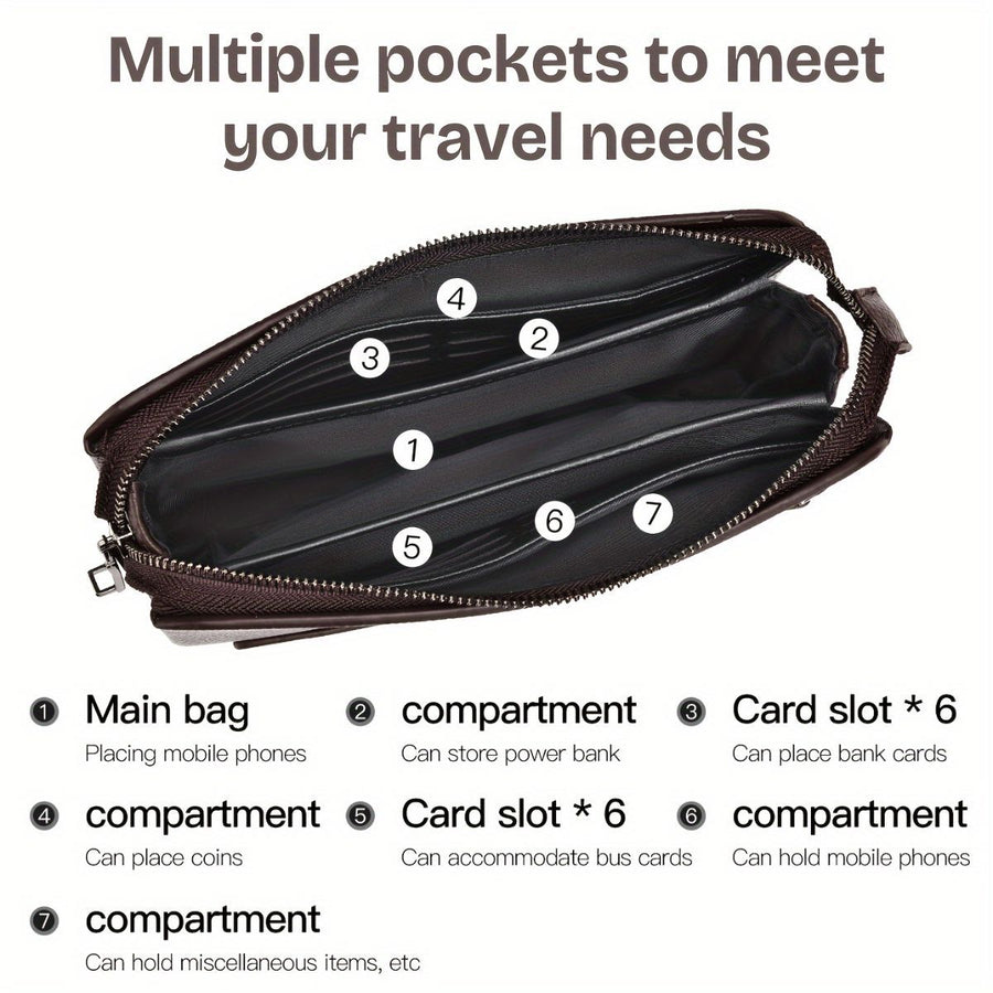 Men'S Leather Clutch Bag Men'S Accessories High-Quality Leather Stylish Clutch - Black - Size 23-4-14