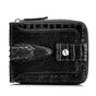 Men'S Wallet Genuine Leather Wallet Alligator-Embossed Wallet Horizontal Wallet - Black - Size m