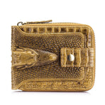 Men'S Wallet Genuine Leather Wallet Alligator-Embossed Wallet Horizontal Wallet - Orange - Size m