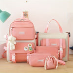 Travel Backpack Backpack Set Fashionable Backpack Colorful Backpack Travel - Pink - Size L