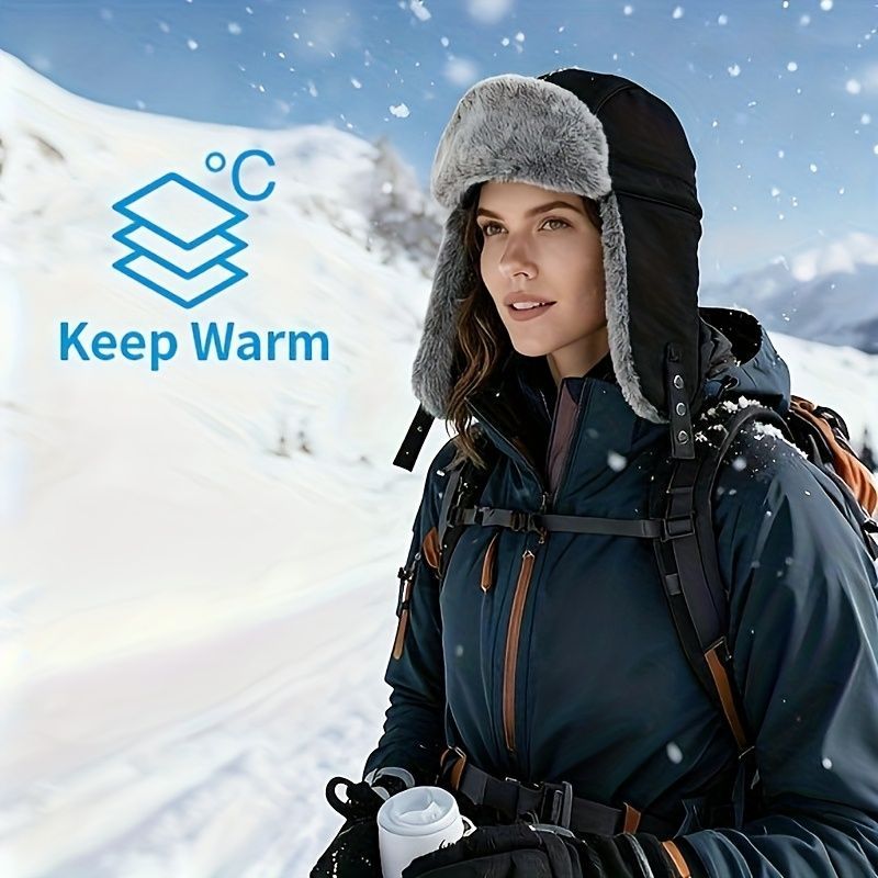 Men'S Winter Hat Hat With Mask Men'S Fashion Beanie Warm Winter Headwear - Black - Size L