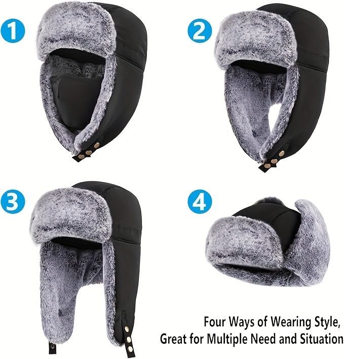Men'S Winter Hat Hat With Mask Men'S Fashion Beanie Warm Winter Headwear - Khaki - Size L