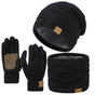 Men'S Winter Hat Men'S Gloves Men'S Scarf Winter Hat And Gloves Set Men'S - Beige - Size L