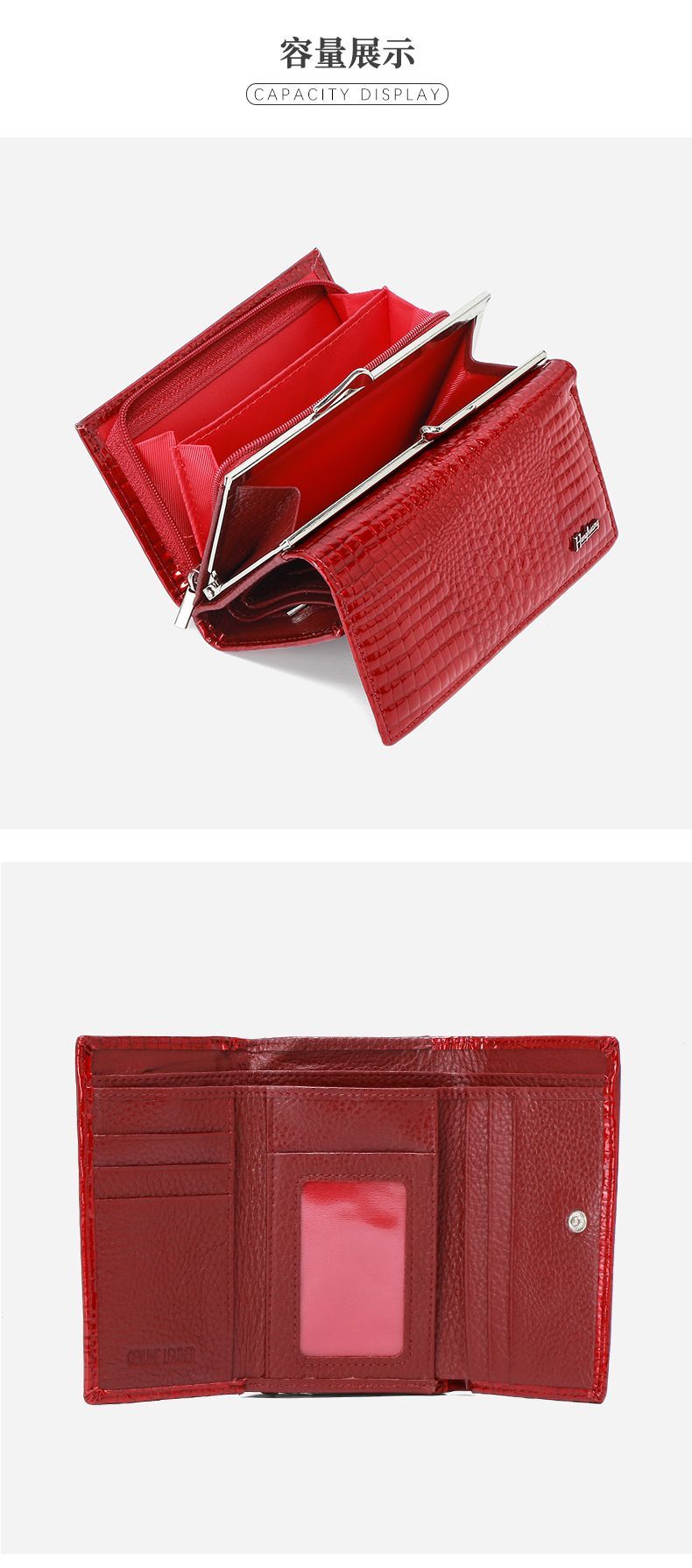Genuine Leather Women'S Wallet Multifunctional Wallet Large Capacity Wallet - Green - Size m