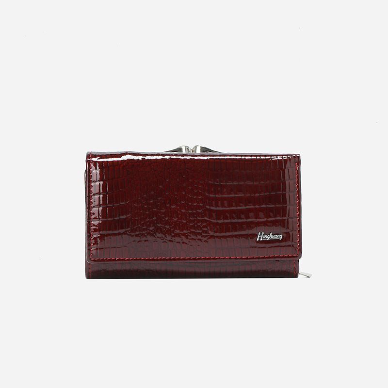 Genuine Leather Women'S Wallet Multifunctional Wallet Large Capacity Wallet - Red - Size m