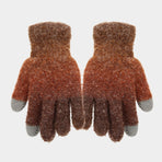Unisex Winter Set Knit Hat Scarf Touch-Screen Gloves Winter Accessories Warm - Purple - Size L