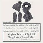 Women'S Winter Accessories Woolen 3 Piece Set Knitted Hat Scarf Touch Screen - Burgundy - Size L