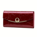 Women'S Genuine Leather Wallet Long Wallet Clutch Large Capacity Wallet - Black - Size m