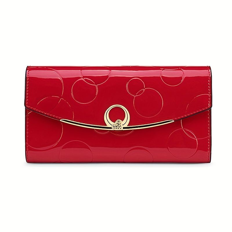 Women'S Genuine Leather Wallet Long Wallet Clutch Large Capacity Wallet - Burgundy - Size m