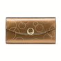 Women'S Genuine Leather Wallet Long Wallet Clutch Large Capacity Wallet - Gold - Size m