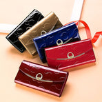 Women'S Genuine Leather Wallet Long Wallet Clutch Large Capacity Wallet - Gold - Size m