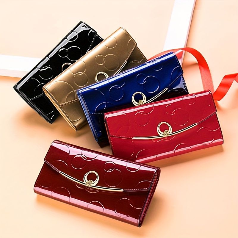 Women'S Genuine Leather Wallet Long Wallet Clutch Large Capacity Wallet - Gold - Size m
