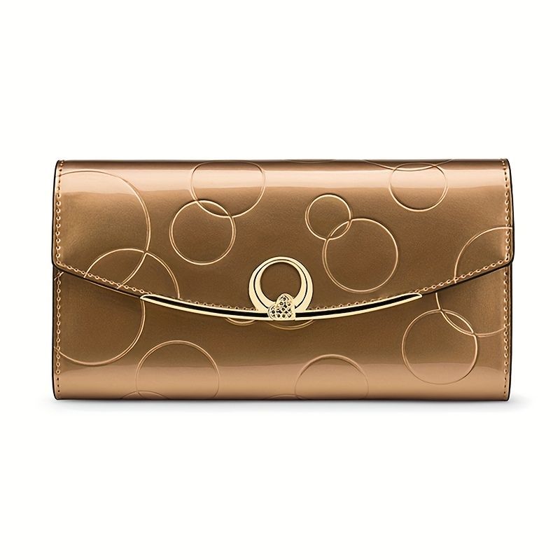 Women'S Genuine Leather Wallet Long Wallet Clutch Large Capacity Wallet - Red - Size m
