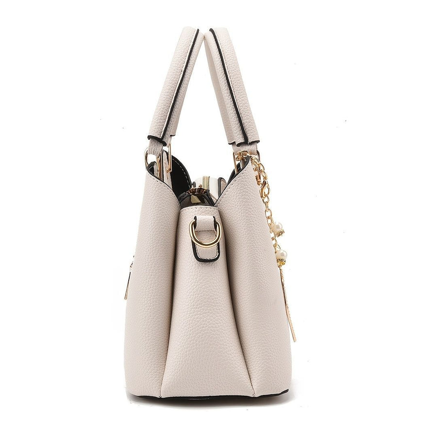 White Tote Bag Women'S Handbag Leaf Charm Bag Stylish Women'S Bag Designer Tote - Khaki - Size 26-13-18