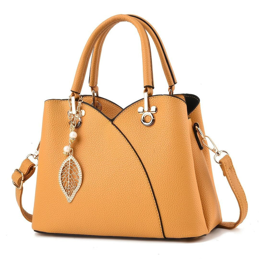 White Tote Bag Women'S Handbag Leaf Charm Bag Stylish Women'S Bag Designer Tote - Pink - Size 26-13-18