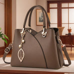 White Tote Bag Women'S Handbag Leaf Charm Bag Stylish Women'S Bag Designer Tote - Yellow - Size 26-13-18