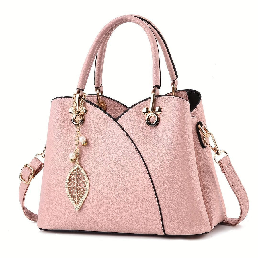 White Tote Bag Women'S Handbag Leaf Charm Bag Stylish Women'S Bag Designer Tote - Yellow - Size 26-13-18
