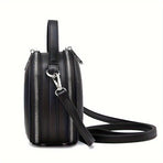 Ladies Handbag Round Handbag Croc-Embossed Handbag Tassel Handbag High-Quality - Pink - Size L