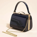 Women'S Evening Clutch Patent Leather Handbag Shiny Hand-Held Bag Hard-Shell - Orange - Size 18-13-14