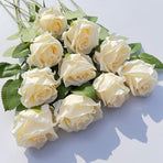 Artificial Silk Roses 25-Piece Bouquet Wedding Decorations Family Gathering - Orange - Size L