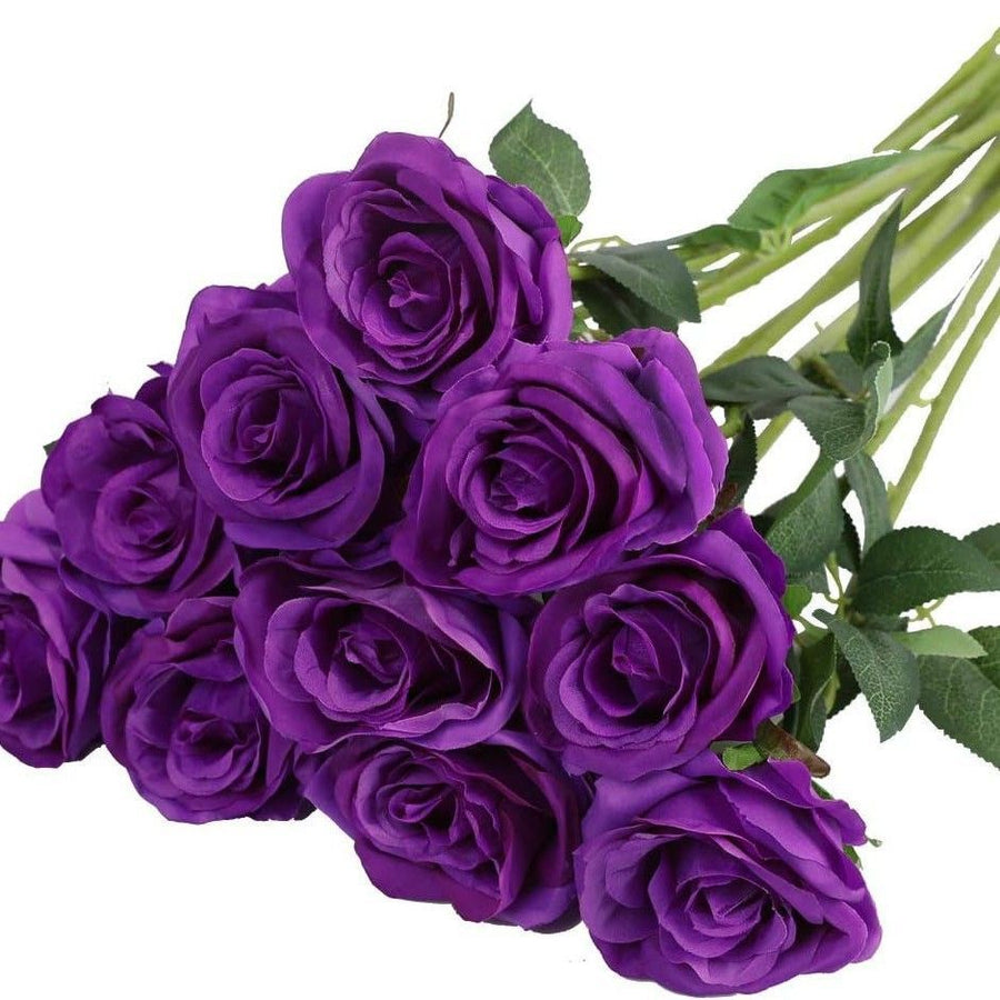 Artificial Silk Roses 25-Piece Bouquet Wedding Decorations Family Gathering - Pink - Size L