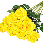 Artificial Silk Roses 25-Piece Bouquet Wedding Decorations Family Gathering - Sky Blue - Size L