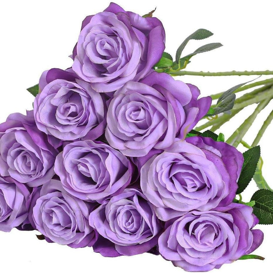 Artificial Silk Roses 25-Piece Bouquet Wedding Decorations Family Gathering - Yellow - Size L