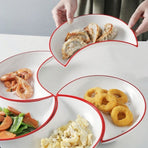 Crescent-Shaped Plate Ceramic Plate Set Party Platter Creative Dish Plate - Black - Size 4PCS