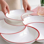 Crescent-Shaped Plate Ceramic Plate Set Party Platter Creative Dish Plate - Black - Size 4PCS