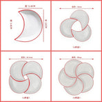 Crescent-Shaped Plate Ceramic Plate Set Party Platter Creative Dish Plate - Red - Size 3PCS