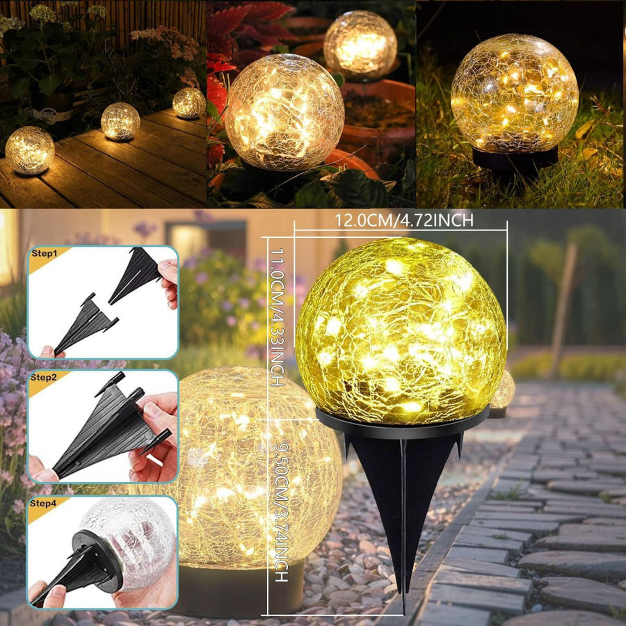 Outdoor Globe Led Garden Lights Pathway Lighting Garden Illumination Lawn - Multi-color - Size 1