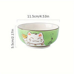 Lucky Cat Ceramic Bowl Set – 4-Piece Maneki-Neko Gift Box